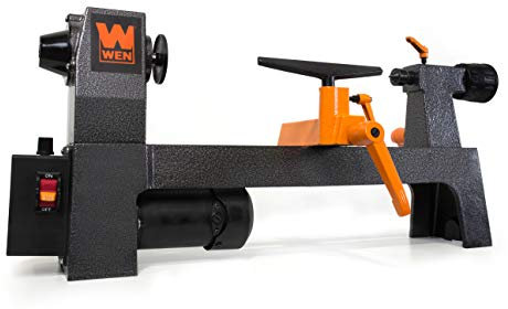WEN LA3421 Mini tornio da tavolo in legno da 3,2 Amp, 8 pollici per 13 pollici, velocità variabile, colore nero