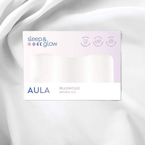 Sleep & Glow Aula Naturseidenkissenbezug für Haar und Haut Passt zu einzigartiger Form des Schlaf- und Glüh-Aula-Kissens - 19 mm Maulbeerseide der Güteklasse 6A (Rosenrauch)