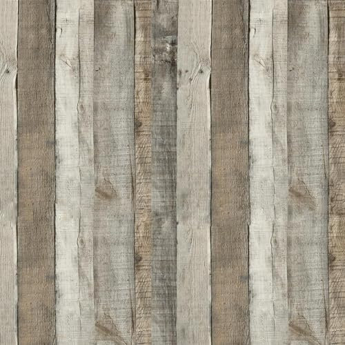 ZHMRROAD Faux Wood Wallpaper Peel and Stick Self-Adhesive Vinyl Decorative Wallpaper Removable 17.51 x 118 Inches Gray