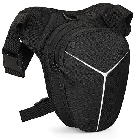 Huntvp Taktisch Beintasche Militär Beinbeutel MOLLE Hüfttasche Sport Tactical Leg Bag Armee Beintaschen Wasserdicht Gürteltasche Werkzeugtasche Tasche für Bein Motorrad Wandern Outdoor,Typ-8 Schwarz