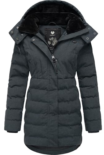 Ragwear Damen wasserdichter Wintermantel Steppmantel mit Kapuze Ashanta XS-6XL