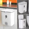 Hanging Trash Can with Lid, 10L/2.4Gal Under Sink Garbage Can, Plastic Wall Mounted Door Hung Kitchen Counter Waste Bin for Kitchen Cabinet Door(White)