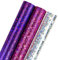 Holijolly holografische Folie Verpackungspapier.Mini Rolle.Pink Dot/Lila Stern/Silber Cracked Ice Print für Geburtstag, Hochzeit Dusche, Urlaub ca.43.2 cm x 3.05 m bis 3 Rollen (42.5 sq.ft.ttl.)