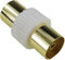 Mr. Gadget's Solutions® Gold RF - Acoplador coaxial para antena de TV, conector hembra a hembra, color blanco
