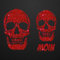 Glitzerdeals Bügelbilder Glitzer Totenkopf Set Moin 2er rot Aufbügler für Textilien Karneval Kostüm Totenkopf Bügelflicken Schädel Fasching Patch zum Aufbügeln Totenkopf