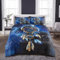 YUTNSAN Winter Bettwäsche 135x200cm Coral Fleece Traumfänger Adler Muster Flauschig Bettbezug Warm Flanell Cashmere Touch Blau Schwarz Bettwäsche Set mit Kissenbezug 80x80cm