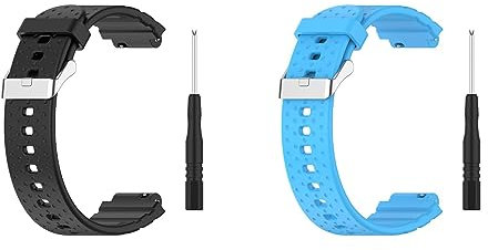 2 Stück Armband Kompatibel mit XPLORA X5 Play/XGO 2/XGO 3 Kinder Armbänder Sport Wasserdichtes Ersatzarmband Silikon Wechselarmband Uhrarmband (Schwarz/Blau)