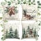 HIQE-FL 4er Set Kissenbezug Weihnachten,Leinen Kissenhülle,Sofa Kissenbezug,Outdoor Kissenbezug,Kissenbezug Dekorative Kissenhülle,für Sofa Bed Auto Büro Cafe Garten Room(45x45cm)