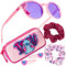 Disney Occhiali da Sole Bambina Protezione UV con Borsette e Accessori Capelli Set - Regalo per Ragazze (Rosa Stitch)