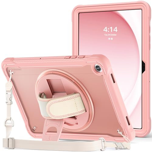 ProCase Funda Infantil Antigolpes para Galaxy Tab A9 Plus de 11 Pulgadas 2023, Robusta Carcasa Protectora para Niños con Correa Soporte 360 Giratorio para Galaxy Tab A9+ 11 Pulgadas 2023 -Rosa