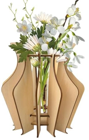 3D Vase Puzzles for Adults - Bouquet Stand Building Set - Wood Puzzle Vase for Adults, Rustic Wedding Decorations for Roses Sunflower Tulips Daffodils Lotus Bouquet