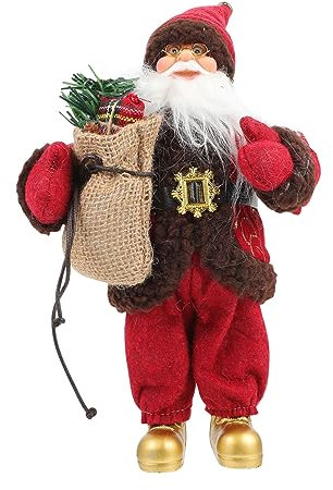 TOYANDONA Weihnachtspuppe Stehende Weihnachtsmann-Puppen Weihnachtsmannfiguren Weihnachtsmann-statuen Weihnachten Weihnachtsmann-Figur Regaldekorationen Weihnachtsmann Stehende Figur Stoff