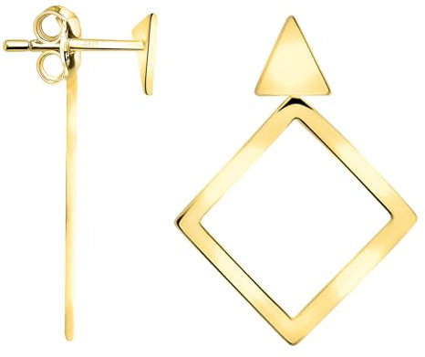 SOFIA MILANI - Damen Ohrringe 925 Silber - vergoldet/golden - Dreieck Quadrat Geometrie Ohrstecker - E3018