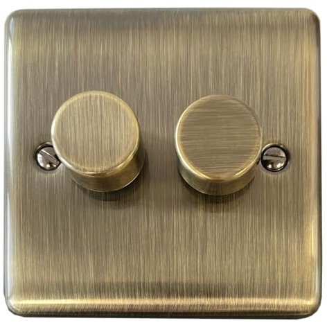 Antique Brass LED Dimmer Switch (2 Gang/120W) - BAB16