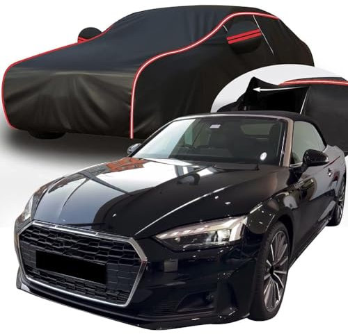 MCDA Vollgarage Autoabdeckung für 2023 Audi A5 Cabrio 40 TFSI, Schnee/Kratzfest/Uv-Schutz Alles Wetter Oxford Schutzhülle,Red