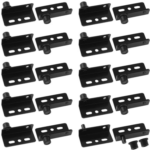 UFURMATE Set di 20 cerniere a scomparsa in ferro, per ante di armadietti, in legno, con boccola, per porte in legno a battente libera, colore nero