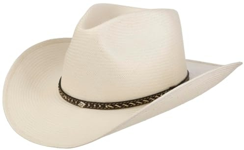 Stetson Pittsfield Western Toyo Straw Hat Leather Trim Unisex Summer