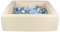 Velinda Piscine à balles carrée avec 300 balles, Cuir écologique, 5 éléments (Couleur de la Piscine/de balles: Cappuccino/Perle, Transparent, Bleu Clair, Argent)