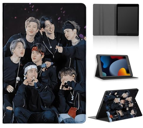 nurkorki Funda Tablet para Huawei Mediapad T3 10 9,6 AGS-W09/AGS-L09,Cárcasa con Cartoon KPOP Cantante Jimin Jin V J-Hope Jung Kook Suga RM Patrón Diseño,PU Cuero Flip Soporte Protectora Case,Cool