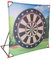 4-in-1 Kids Sports Target Game Set, Giant Bullseye Board with Football, Golf, Axe Throwing, 136.5 x 92 cm