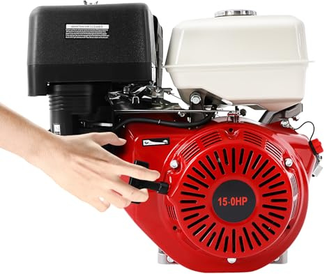 Moteur Essence 4 Temps 15 CV 9700W | Moteur Thermique 420cc avec Démarrage Manuel | Moteur Betonniere Tondeuse Motoculteur Refroidissement par Air 6,5L