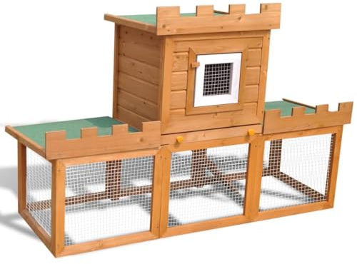 Kaninchen Haus Kleintierstall,Großer Kaninchenstall Kleintierkäfig Einzelhaus,Kleintierstall Perfekt für Draußen und Drinnen