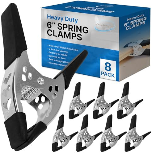 Online Best Service Lot of 8 - 153mm Spring Clamp Large Super Heavy Duty Spring Metal Black - 77mm Jaw Opening