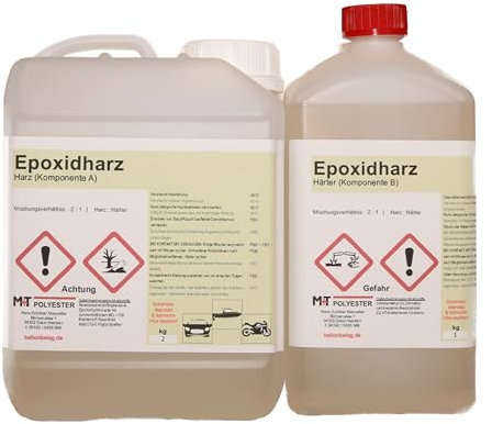 3 kg Epoxidharz-2K Glasklares GFK-Epoxydharz Epoxy Laminierharz UV-Stabilisiert