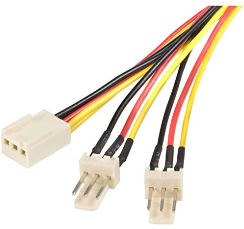 CABLEPELADO Cable de extensión de Ventilador de 3 Pines con Divisor, Cable Divisor de Ventilador de 3 Pines, Cable Y de Ventilador de 3 Pines, Cable de extensión de Ventilador PWM, 25 cm