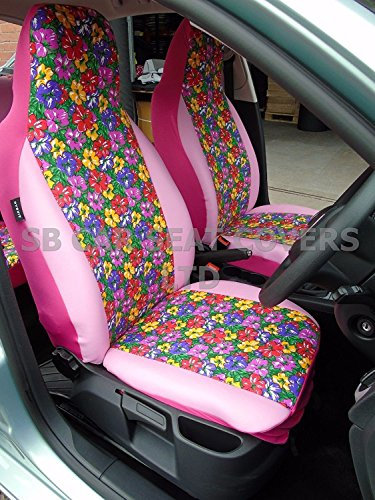 r - Adatto per Fiat 500 auto, coprisedili e rivestimenti in pelle rosa