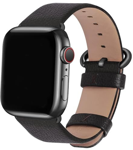 Fullmosa Cinturino per Apple Watch 45mm/44mm/49mm/42mm, Cinturini in Pelle di Ricambio Compatibile con Apple Watch Serie 8 7 6 5 4 3 2 1, Apple Watch SE 2/ SE/Ultra, Spazio Grigio