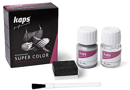 Colorant Avec Apprêt Pour Cuir Naturel Et Synthétique Et Textiles, Chaussures, Sacs, Préparations Et Couleurs Kaps Super, Peinture De Teinture, 70 Couleurs (403 - Argent Brillant)