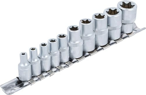 BGS Diy 9548 | Juego de llaves de vaso E-Torx | 6,3 mm (1/4) / 10 mm (3/8) | E4 - E16 | 10 piezas