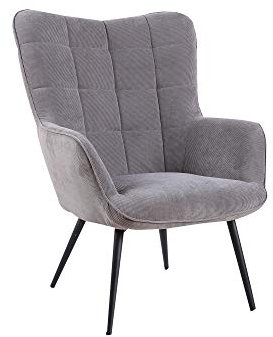 byLIVING Sessel UTA / Gestell schwarz pulverbeschichtet/Relaxsessel, Metall, grau, B 72, H 97, T 80 cm