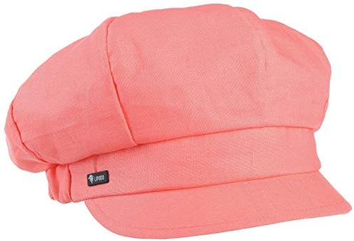 Lipodo Classic Ballonmütze Damen Made in Italy Leinen Baumwolle Damencap elastischer Gummizug Newsboymütze Frühjahr Sommer Koralle One Size