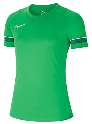 Nike Damen Academy 21 Training Top Vrouwen Kurzarm Shirt, Lt Green Spark/Weiß/Kieferngrün/Weiß, S EU