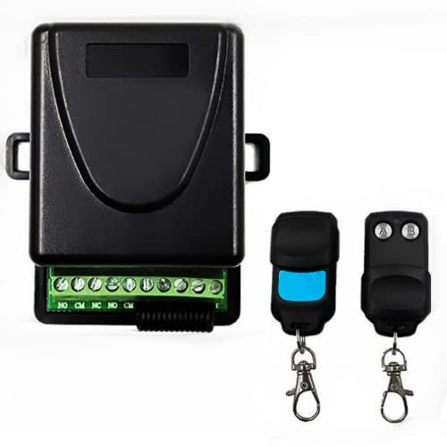 Kit Ricevente Automazione Cancelli 2 Canali, 12 24V Radio Ricevente Universale 433 mhz, 2 Canali Alimentazione AcDc Con 2 Telecomandi, Cancelli Serrande