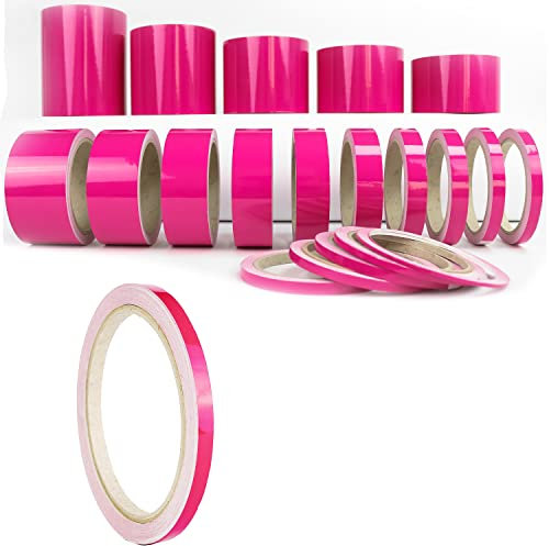 Autodekor Zierstreifen Folie Streifenaufkleber Klebezierbänder Pinstriping Tape Line Rally Look Performance Style Ladylike Wohnmobil Boot Bike Motorrad Flugzeug Basteln Modellbau (6 mm, Pink)