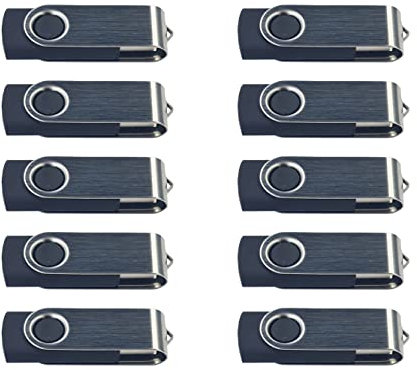 USB Sticks 16GB 10 Stück (USB 2.0) 360° Twister (Schwarz) + 1 Stück GRATIS!