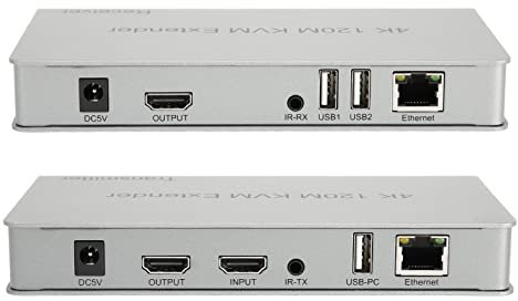 Extensor KVM 4K, Extensor USB KVM de 60 Hz, Teclado Remoto, Mouse, Control USB para Dispositivos HDMI, PC, TV, X-Box, Reproductor de DVD