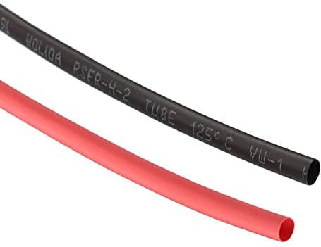 sourcing map Heat Shrink Tubing Kit 2:1 4mm Dia 16ft Black and Red Insulation Protection for Electrical Cable Wire