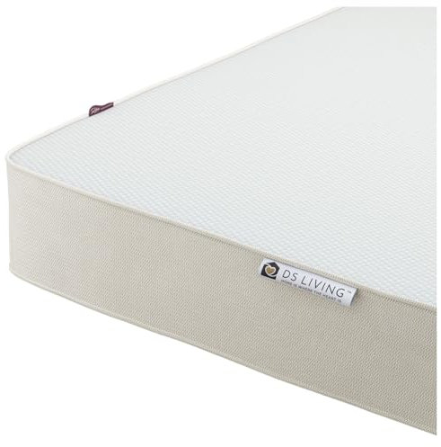 DS Living Reve Jasper Essential Visco-Elastic Memory Foam Mattress Hypoallergenic supportive Medium high density with washable Soft Knit Cover, 4FT6 Double Bed (135x190x25.4cm) 10 inch