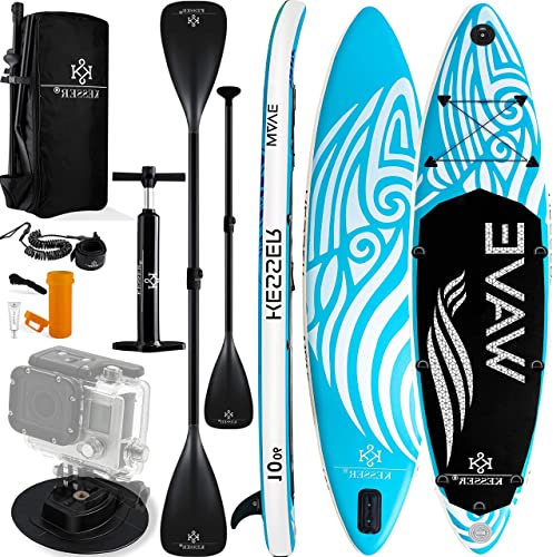 KESSER® Aufblasbares SUP Board Set Stand Up Paddle Board Premium Surfboard Wassersport | 6 Zoll Dick | Komplettes Zubehör | 130kg