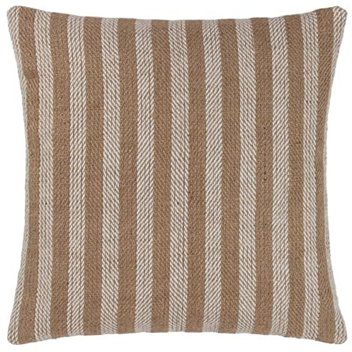 Yard Strata Stripe Polyester Filled Cushion, Natural, 45 x 45cm