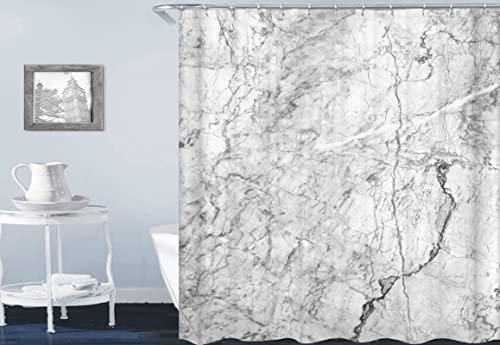 Gualiy Duschvorhang Polyester Waschbar, Duschvorhang Marmor Muster Duschvorhang Antischimmel Stoff Bunt Badvorhang 165x180cm