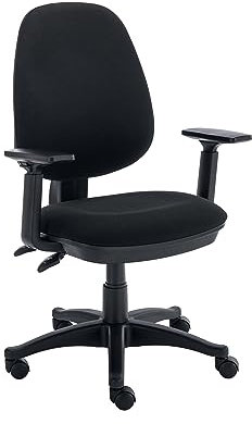 Office Hippo Desk Chair With Adjustable Arms, With Adjustable Curved Back, Executive Swivel, Desk Chair, Suitable For Home Office, Black, 65 x 65 x 93 to 109cm