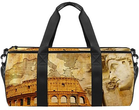 Sporttasche, Retro, römisches Reich, Sporttasche, Fitness, Workout, Reisetasche, Handtasche, Ausrüstungstasche für Damen und Herren, mehrfarbig, 17.7x9x9 inch