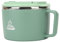 Ramen Bowl Set 1200ML, Stainless Steel Ramen Bowl Bowl with Lid and Handle, Anti-Scald, Slot Design, Convenient Cooking, Versatile, Portable (Green)