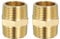 PATIKIL Solid Brass Hex Nipple Pipe Fitting Thread Adapter, 2 Pack 1 NPT x 1 NPT Male Water Line Connectors Couplings