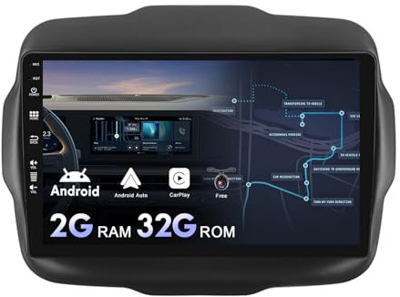 MISONDA [2G+32G] Autoradio Android per Jeep Renegade 2016-2019 - Fotocamera gratuita - 9 pollici 2 Din - con controllo al volante 4G WiFi Bluetooth DAB RDS FM Carplay